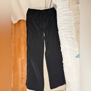 Zara Black Wide-Leg Flowy Drawstring Trousers - Large